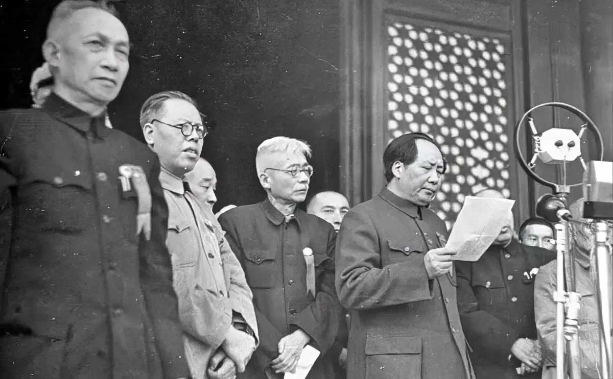 mao proclaims republic of china 1949 conv