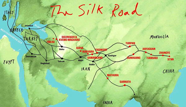 map of silk road