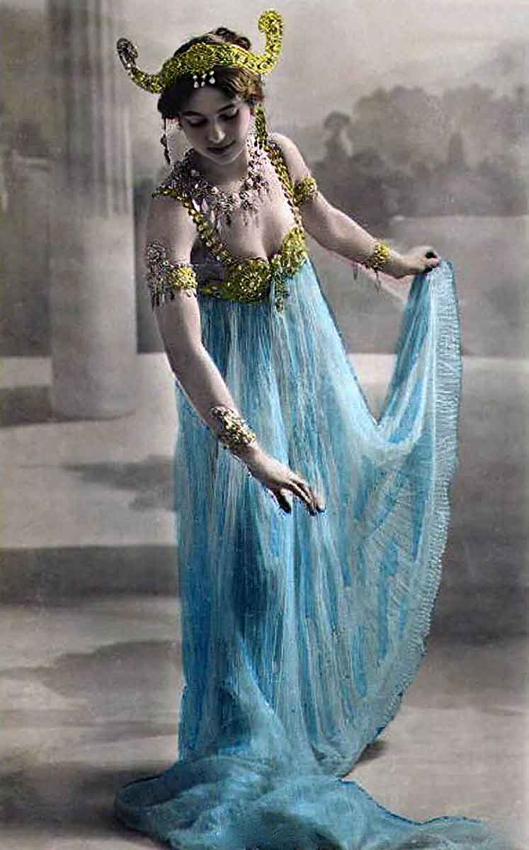 mata hari colorized postcard