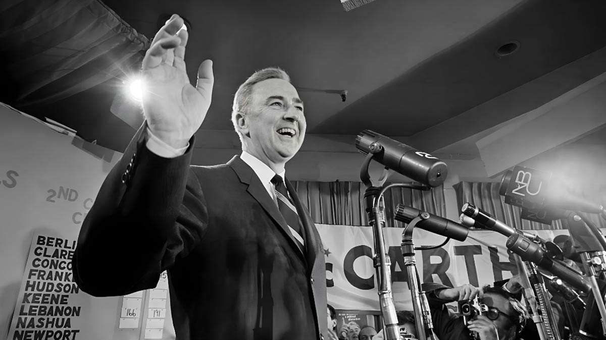 mccarthy 1968 strong showing anti war
