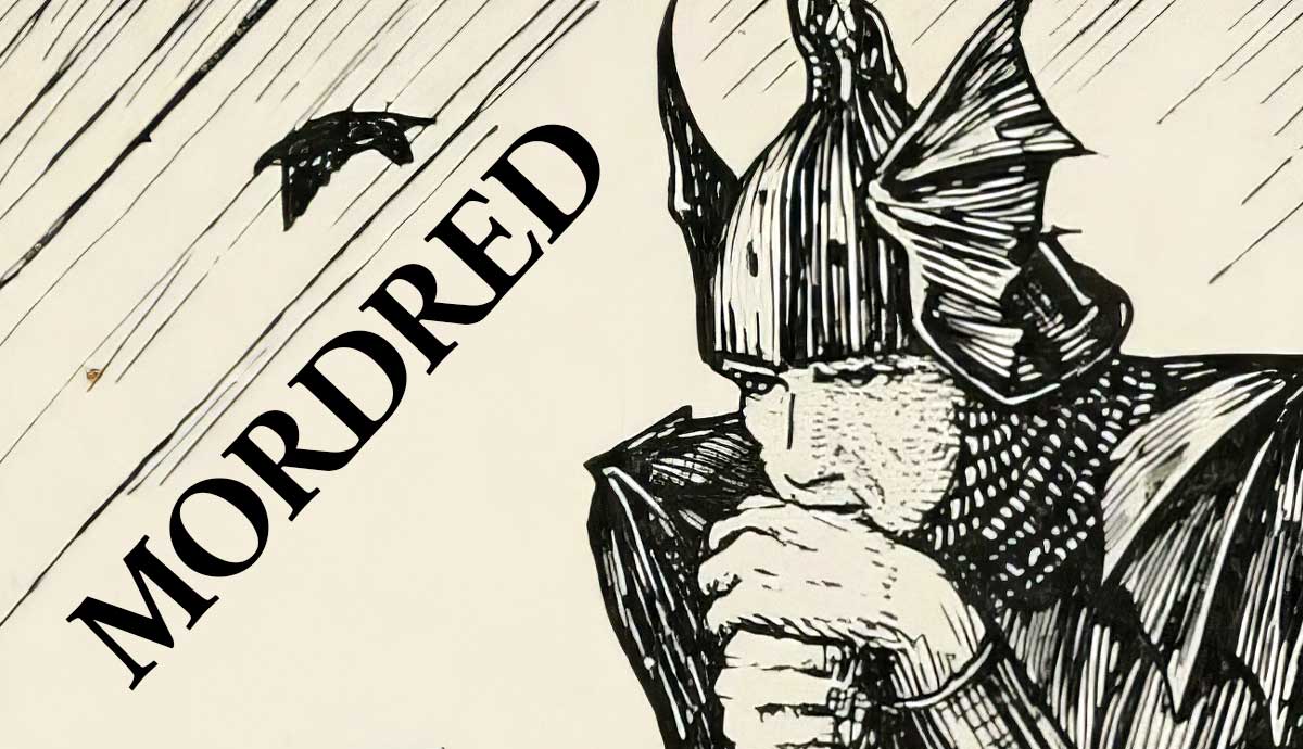 Medieval knight illustration labeled Mordred