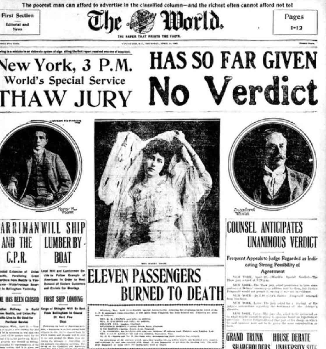 no verdict stanford white shooting