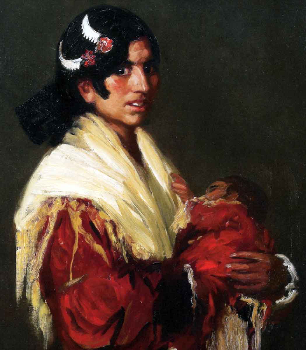 painting romani mother and child