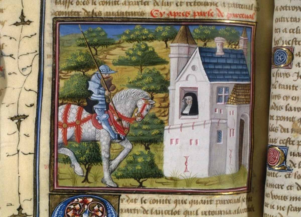 percival arriving hermitage 15th century illustration perceval wikimedia commons cc by sa 3