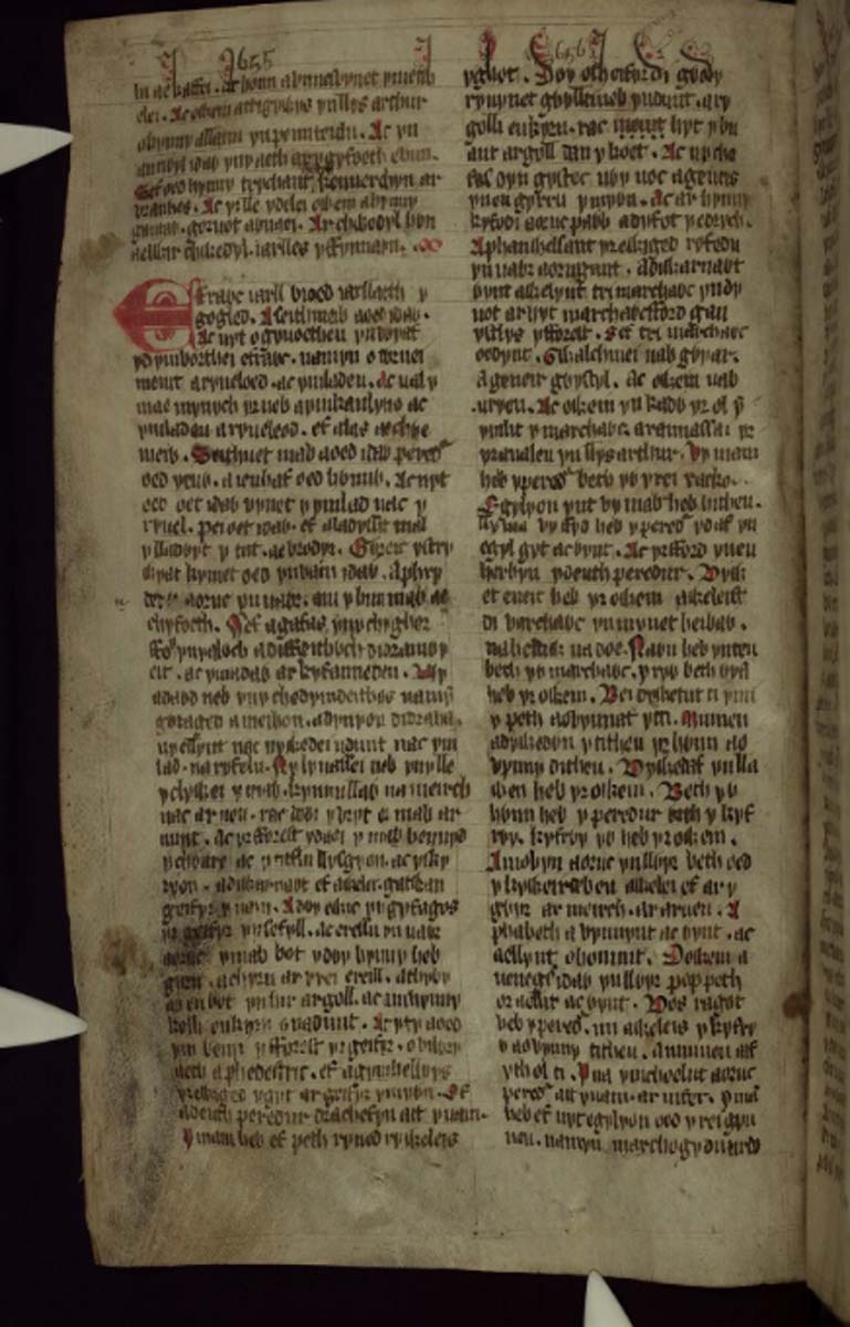 peredur ab efrog red book hergest folio 161v