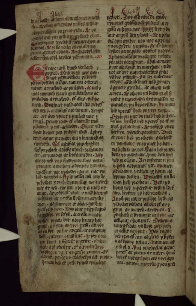 peredur ab efrog red book hergest folio 161v