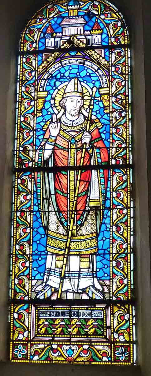 pope leo ix stained glass