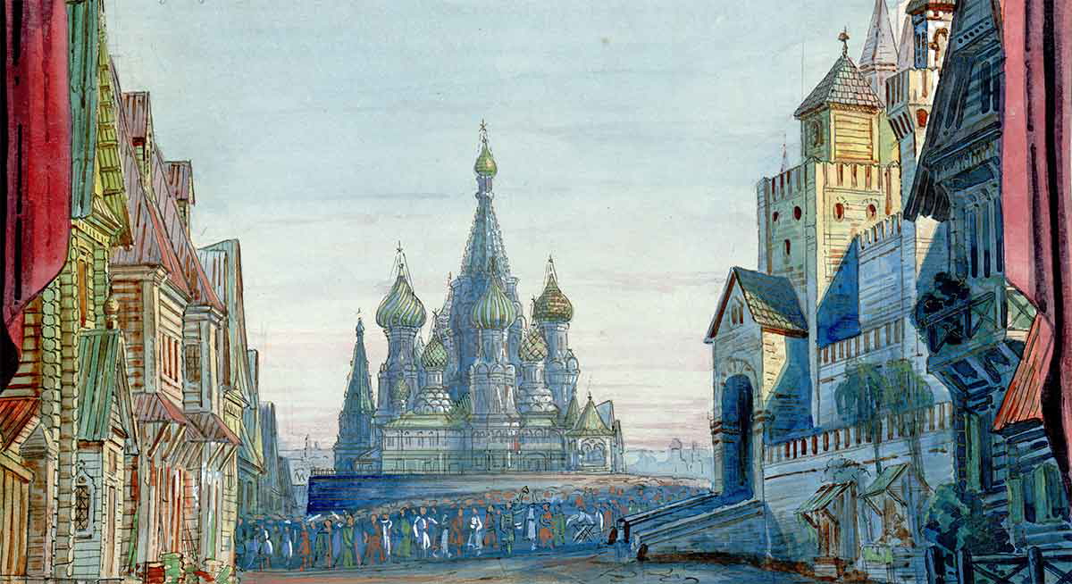 red square opera set design