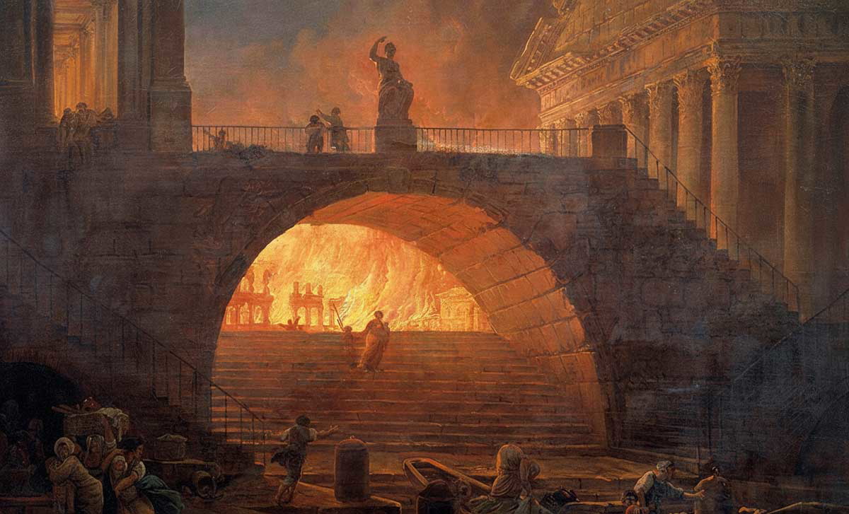 robert the fire of rome 18 july 64 ad painting