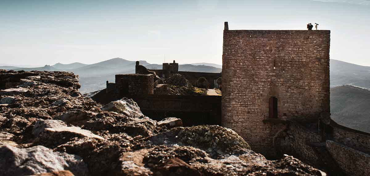 ruins in sun marvao alentejo portugal