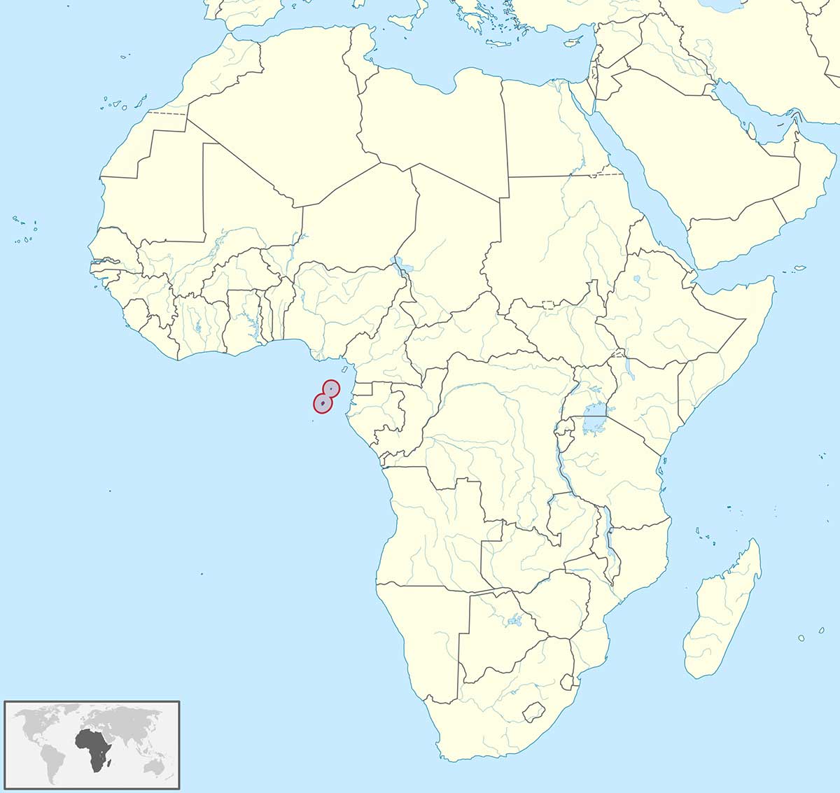 sao tome principe highlighted map conversos