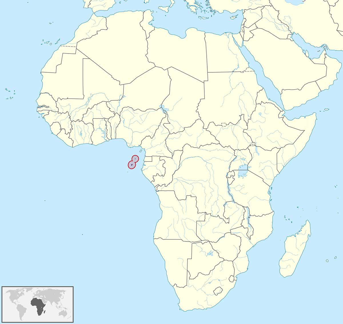 sao tome principe highlighted map conversos