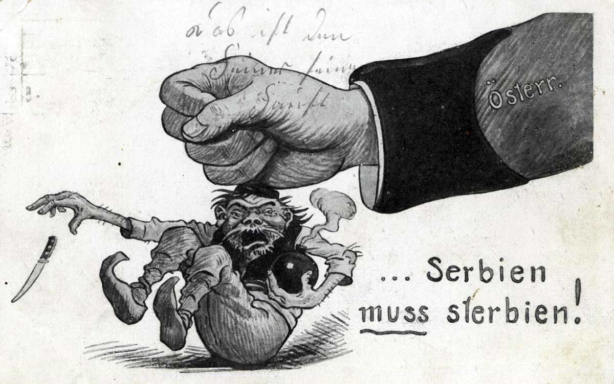 serbien muss sterben postcard