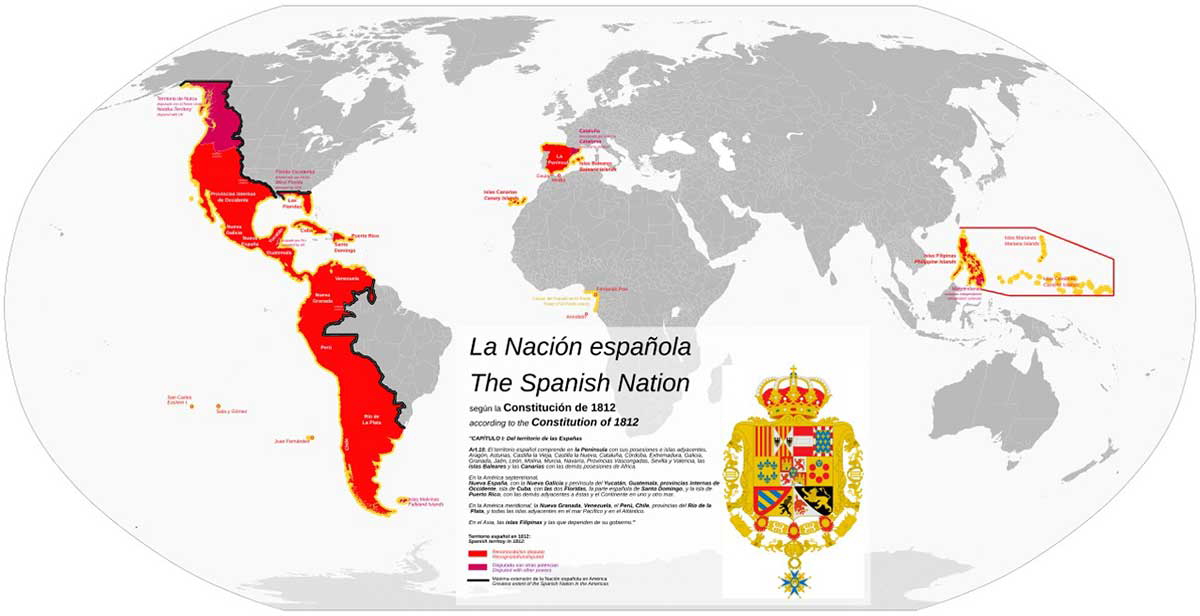 spanish nation map 1812