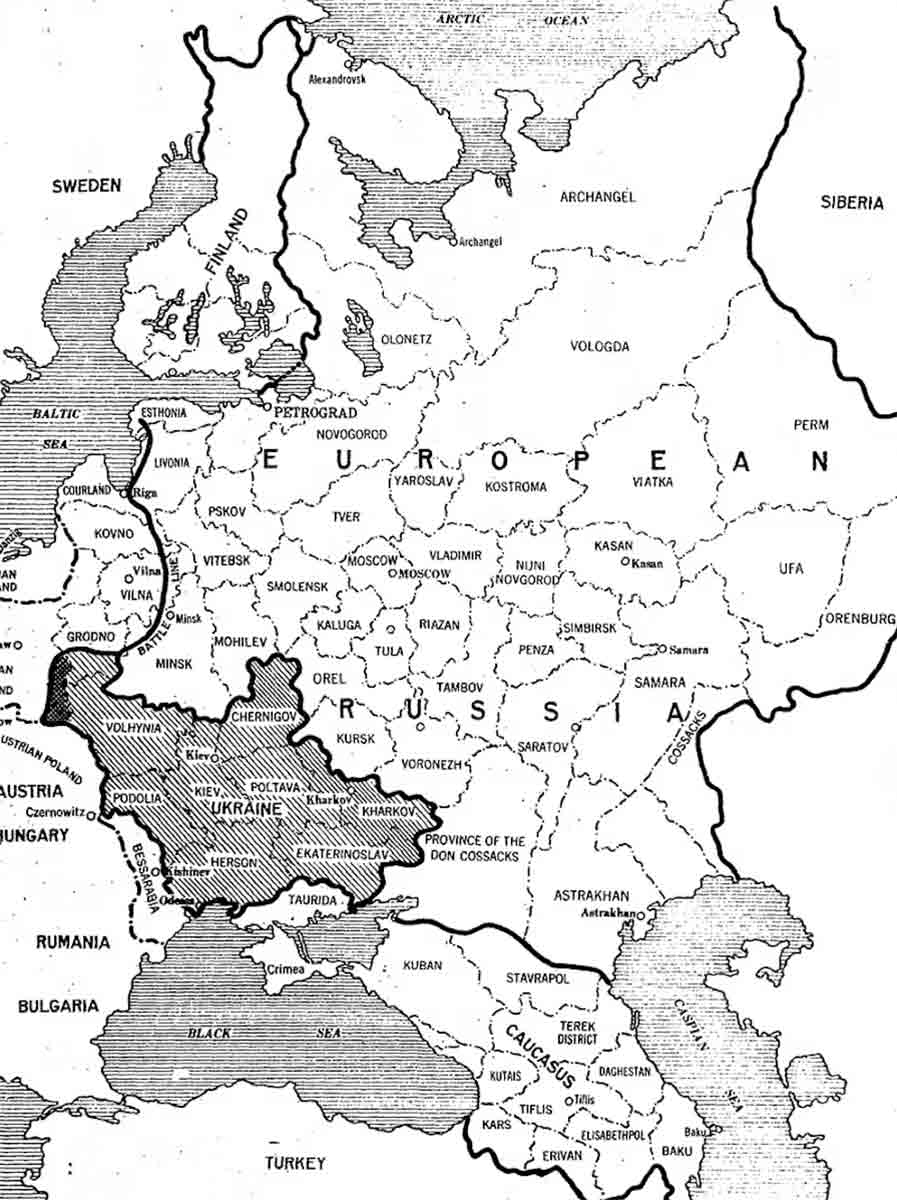 ukrainian peoples republic 1917 1920 map