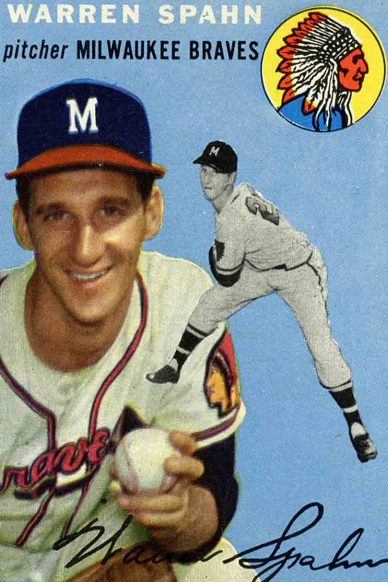 warren spahn baseball card