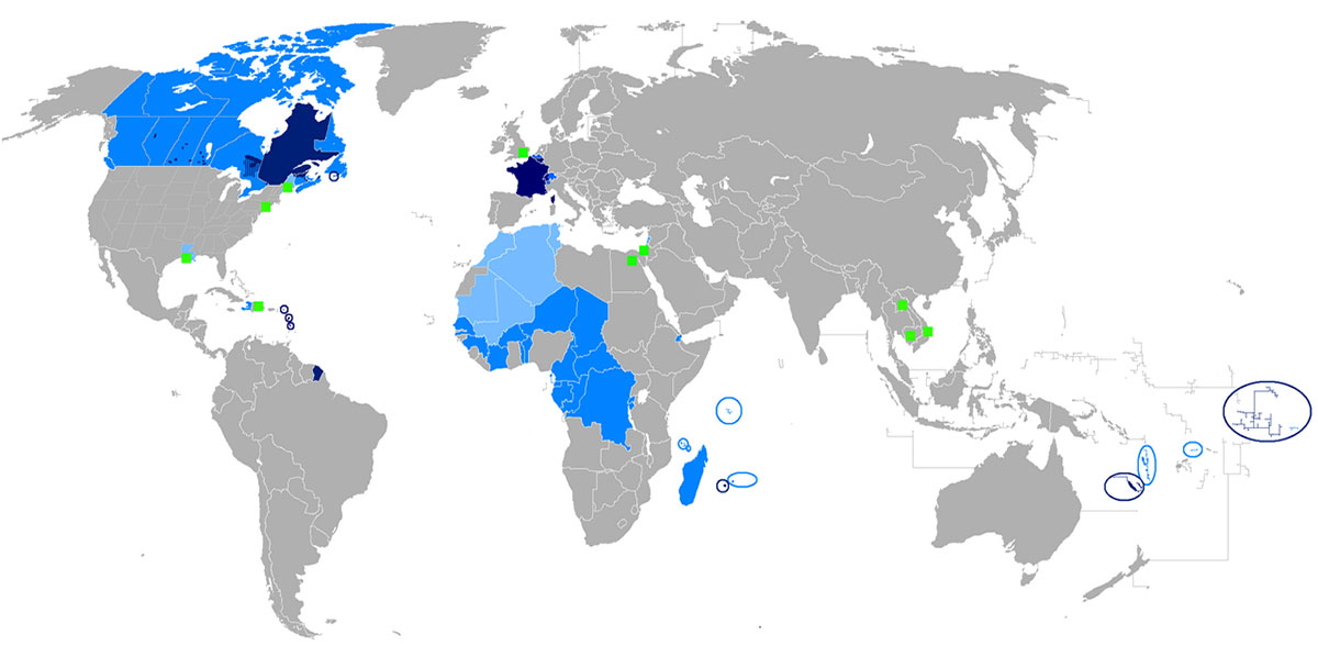 world map french speaking countries