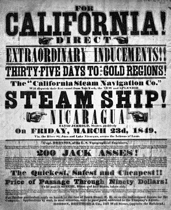 1849 gold rush handbill