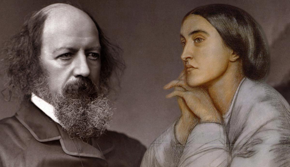 Portraits of Alfred Lord Tennyson and Christina Rossetti