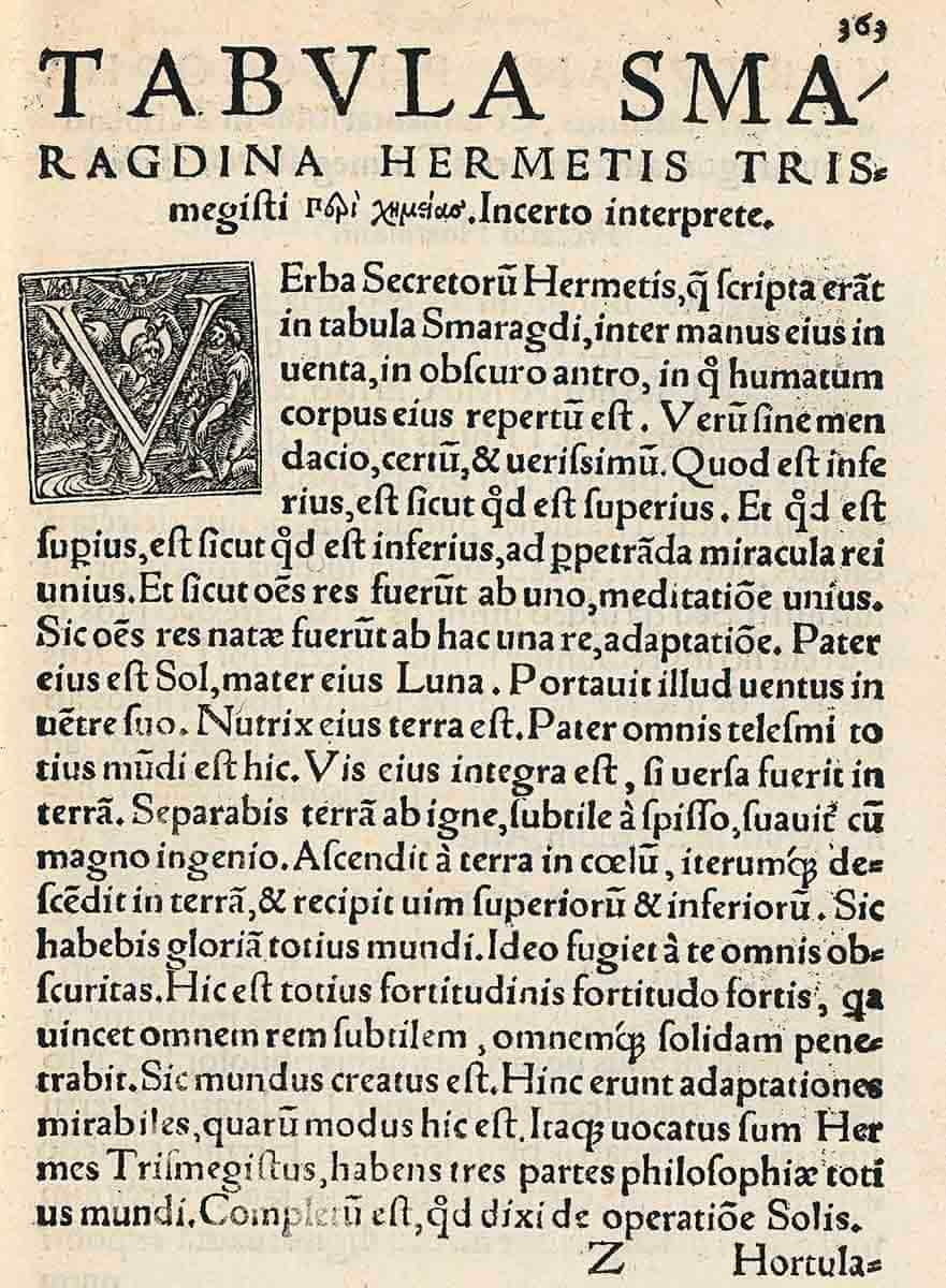 Emerald Tablet Text