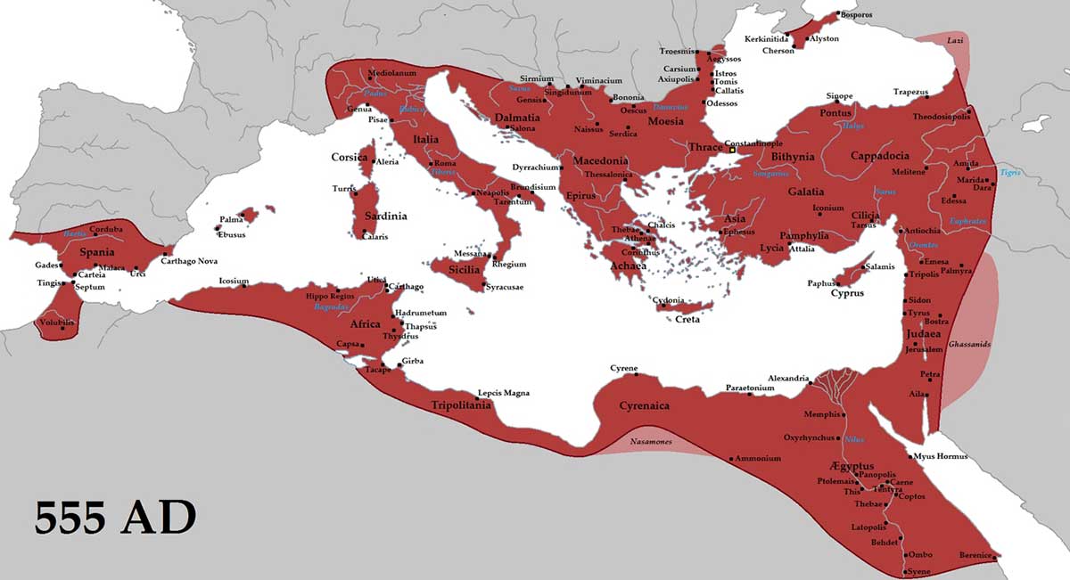 Justinian byzantine map