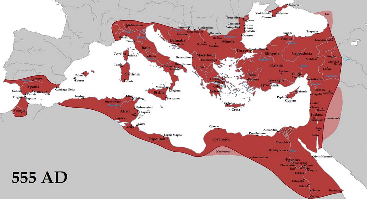 Justinian byzantine map