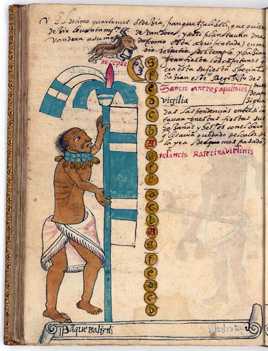 Panquetzaliztli raising banners tovar codex