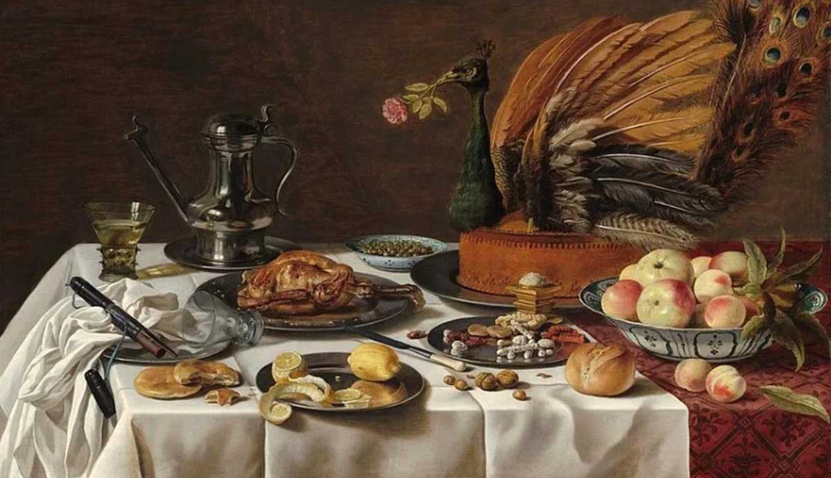 Still Life with peacock pie