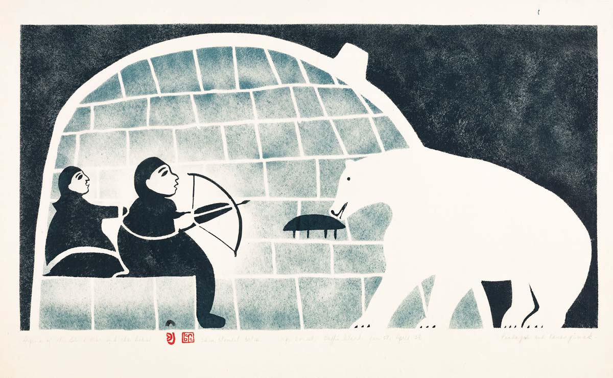 blind man bear inuit art