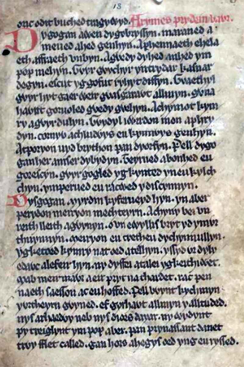 book taliesin folio 6r armes prydein