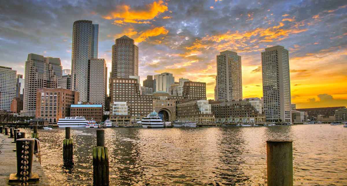 boston at sunset