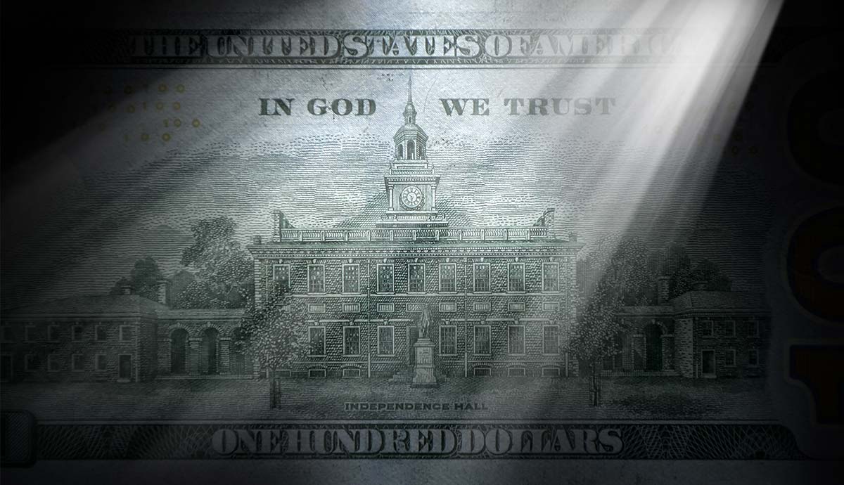 Independence Hall on hundred-dollar bill