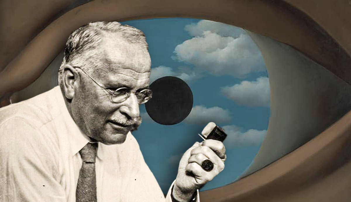 Photograph of Carl Jung with pipe