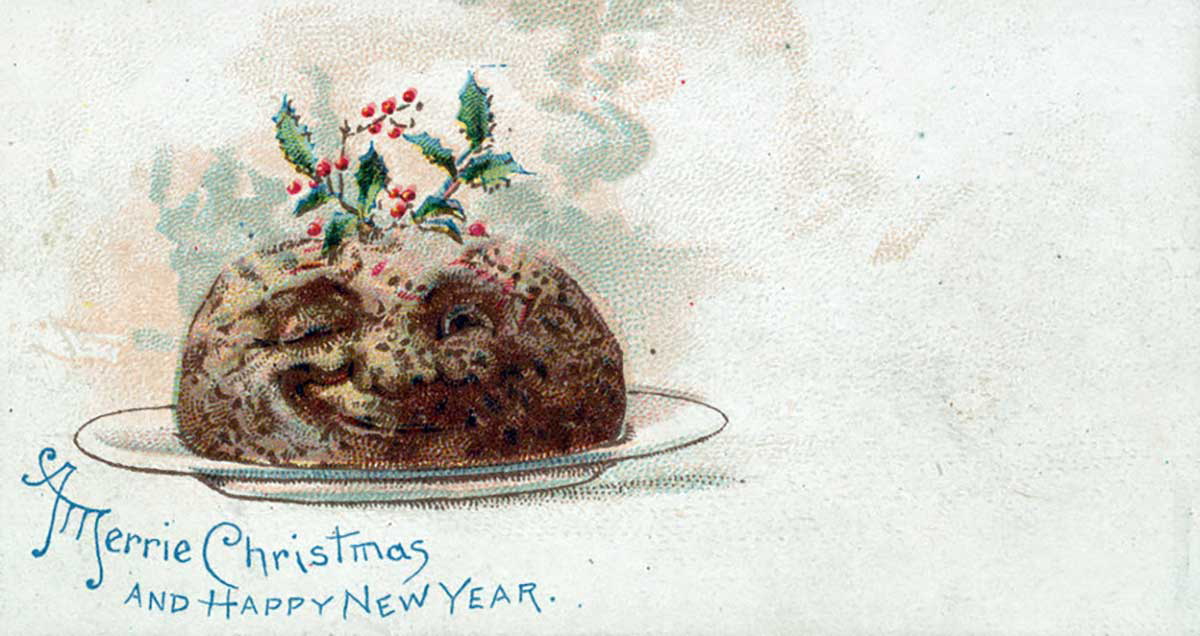 christmas pudding card victorian christmas