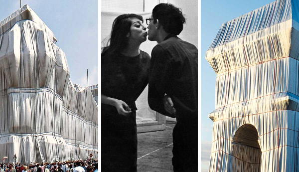 Wrapped monuments and artists Christo, Jeanne-Claude