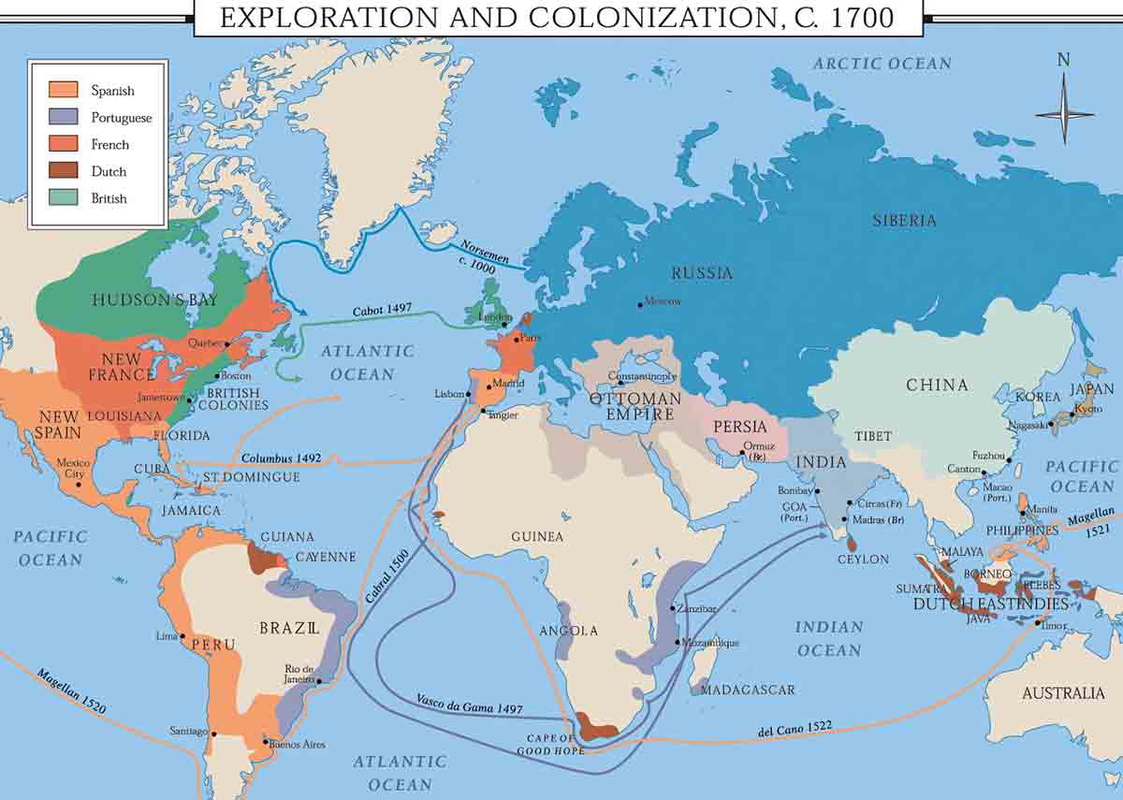 colonies trade routes 1700