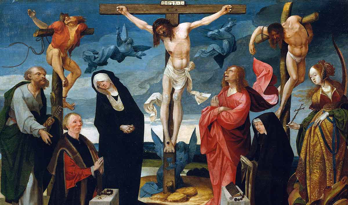 crucifixion donors and saints