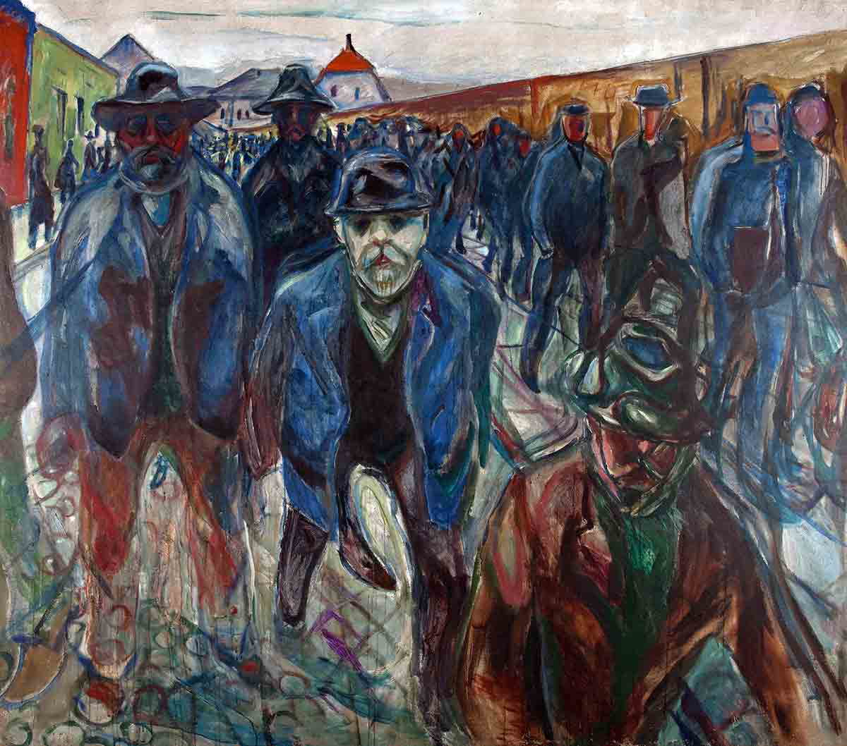 edvard munch workers on their way home painting