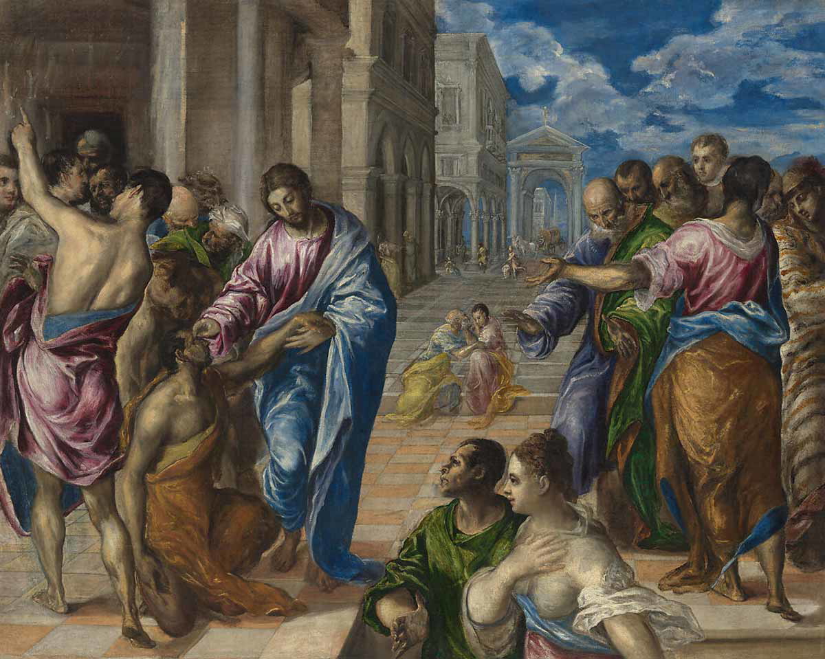el greco christ healing blind painting