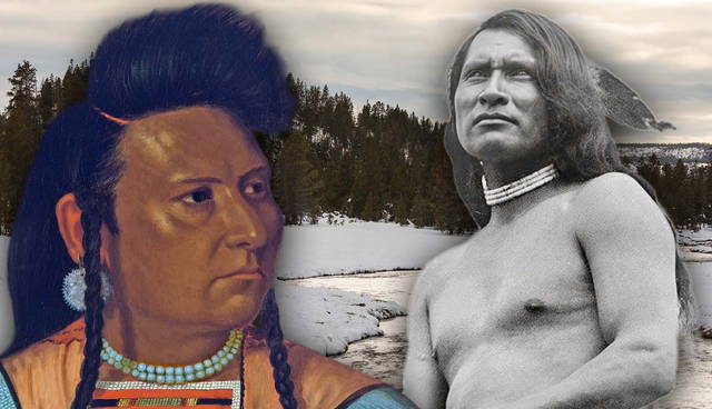 nez perce leaders with snowy landscape backdrop