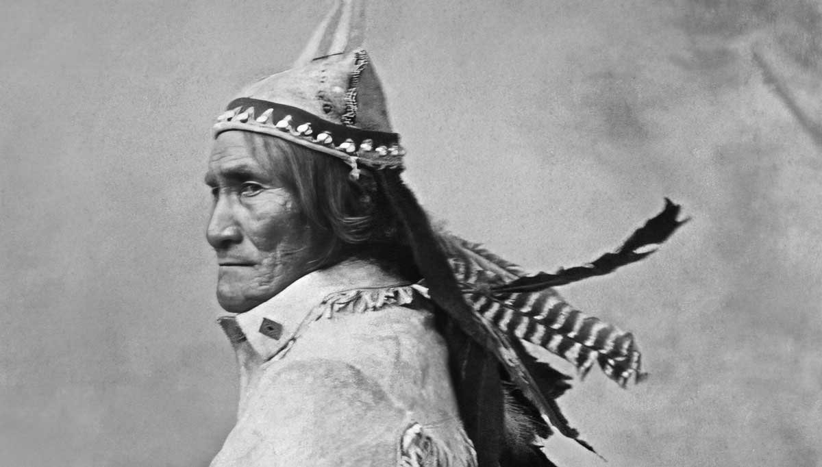 geronimo with jacket and headdress