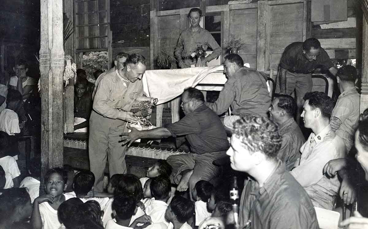 gift exchange dance hall christmas wwii