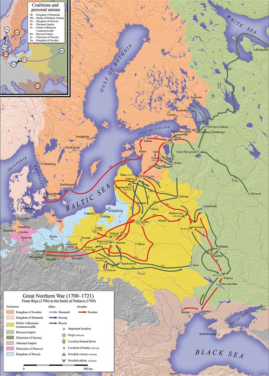 great northern war map