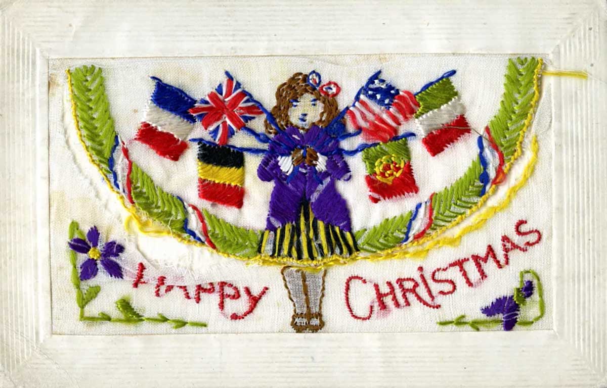 hand sewn christmas card