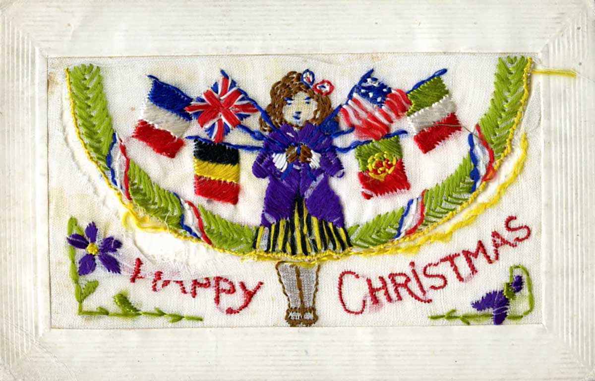 hand sewn christmas card