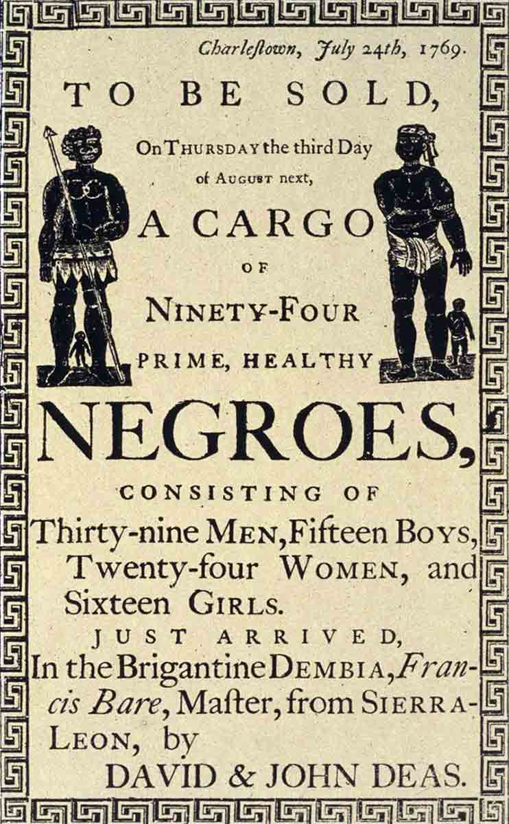 handbill advertising slave auction
