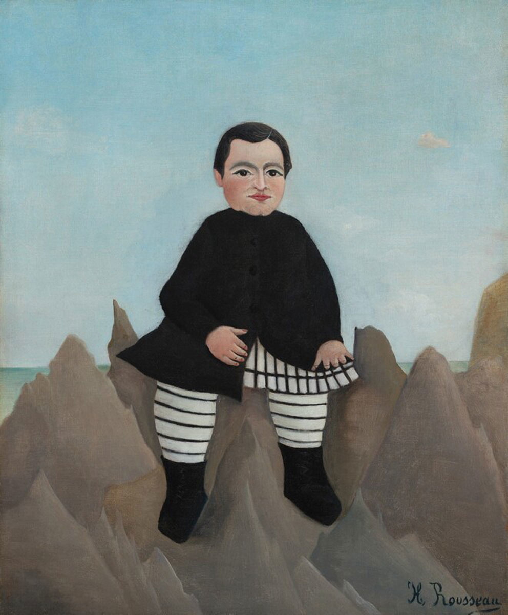 henri rosseau boy on rocks painting