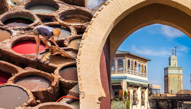 Traditional tanneries and city architecture