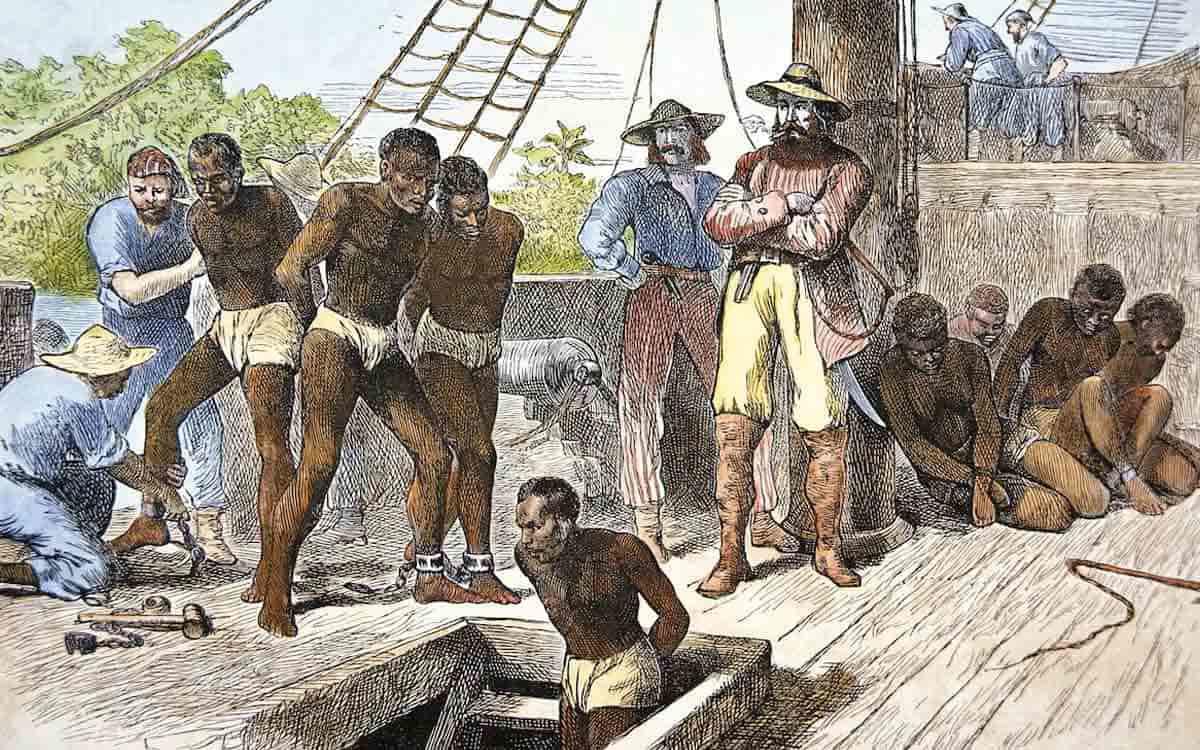 illustration of slaves onboard