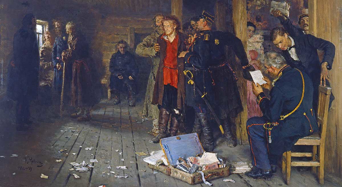 ilya repin arrest propagandist painting